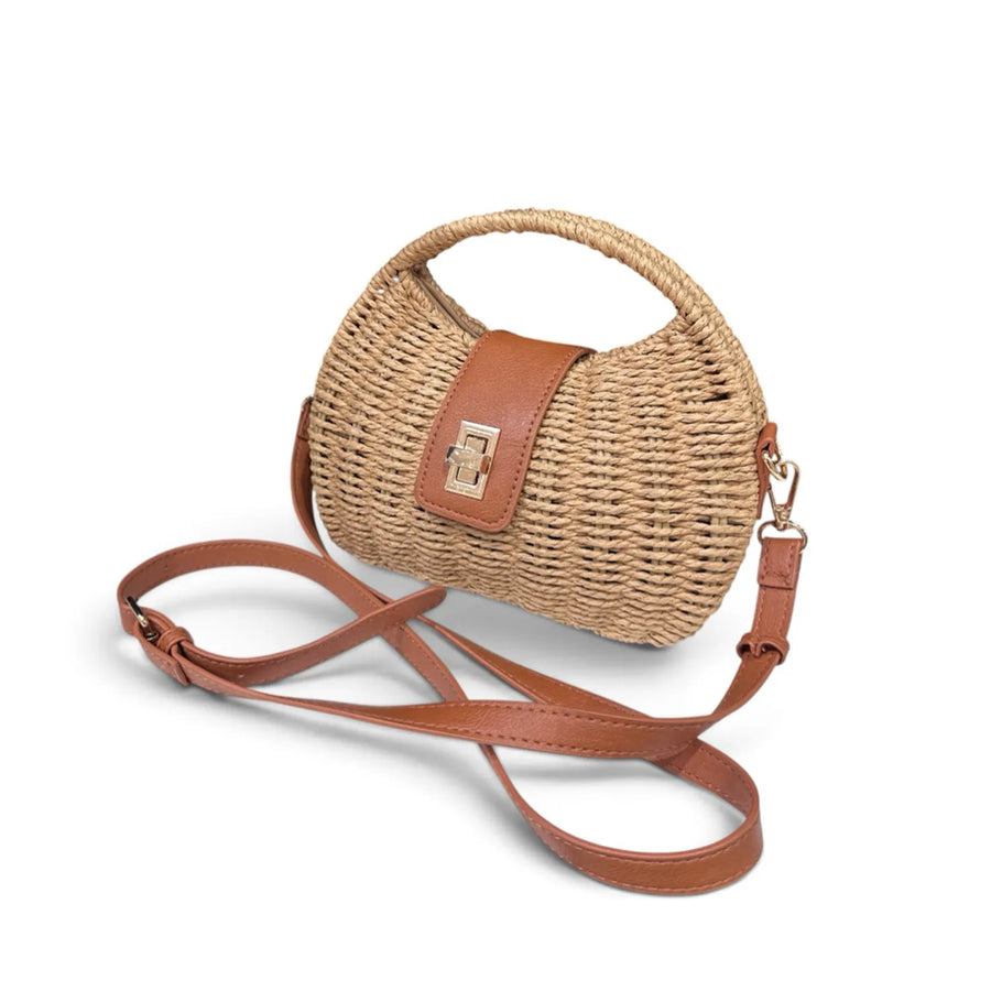 Borsa in Paglia Intrecciata a Mano, Stile Coreano